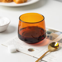 摩登主妇创意北欧风彩色耐热玻璃分享壶咖啡杯咖啡器具 琉璃黄色杯（240ml）