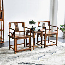 仙作海棠红木家具非洲鸡翅木（学名：非洲崖豆木）全实木椅子三件套会议室会客茶椅玫瑰椅中式明清古典简约 玫瑰椅 单把