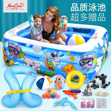 倍护婴（more care） 儿童游泳池长方形超大充气婴儿家庭游泳池 TOM猫1.5米礼盒装【150*108*52CM】