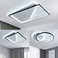 超莱威客厅灯吸顶灯led北欧灯具套餐三室两厅简约现代大气长方形客厅大灯2020年新款餐厅卧室灯饰套装 两室一厅 套餐1【三色光】