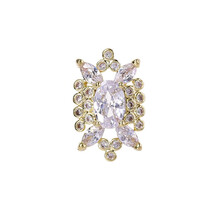 网红蝴蝶美甲饰品日系立体超闪锆石奢华指甲装饰金属链条钻石 K3-7