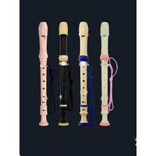 6孔8孔竖笛乐器初学入门小学生儿童高音德式英式六孔八孔笛子 (小伙伴8孔)黑色|高音+【吹奏说明】