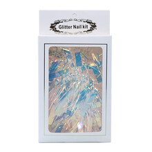 网红极光玻璃纸美甲饰品长条七彩镭射薄彩纸糖果不规则碎片彩条纸 幻彩AB