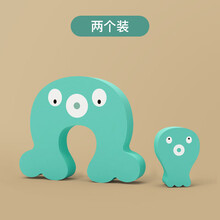 优尊儿童安全门卡宝宝门缝防夹手门挡门塞门阻神器防撞门固定器 章鱼蓝 2个装