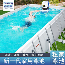 Bestway百适乐 支架游泳池成人儿童家用泳池超大型戏水池 孩子长方形室外游泳池养鱼池狗狗池 412*201*122cm(含过滤泵)56456
