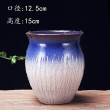 南庐 粗陶花盆中小号多肉肉小老桩花盆透气吸水陶瓷组合简约复古阳台办公室 款式二十六