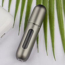 路易香浓 高端香水分装瓶底部充装高档旅行便携可充式按压香水分装器喷雾瓶小样空瓶子5ml 哑面开窗版（塑胶底座）星空灰