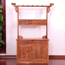 鸿韵天成红木家具非洲花梨（学名：刺猬紫檀）实木衣帽架挂衣架中式卧室多功能组合架子 长120-宽37-高168cm