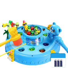 儿童打地鼠玩具宝宝幼儿1-2周岁一岁半老鼠大号小孩男孩女孩MYFS 【配2锤+电池】钓鱼打地鼠游戏机 蓝色