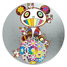 墨斗鱼艺术村上隆版画村上隆太阳花正品村上隆哆啦a梦艺术品村上隆太阳花画廊级别收藏品国内现货 银色版