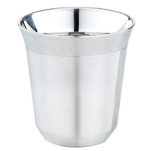 Easyworkz意式浓缩咖啡杯组 家用耐高温防烫双层不锈钢304咖啡杯茶杯 银色75ml 两只装