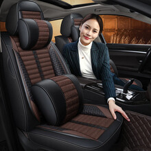 汽车坐垫全包围汽车座套四季通用亚麻亚麻夏天车垫套装全包座椅套 豪华版-魅力咖带方向盘套 大众桑塔纳朗逸凌渡帕萨特途观捷达宝来速腾高尔夫嘉