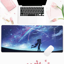 镇魂歌 鼠标垫超大号女生卡通动漫游戏周边二次元可爱加厚锁边网吧键盘垫笔记本个性定制订制办公电脑桌垫 你的名字星空 300x800x4mm