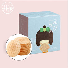 井伊鲜虾片磨牙零食独立包装儿童饼干非膨化非油炸薄脆30g/盒（送宝宝婴幼儿辅食食谱） 网格鲜虾片2盒