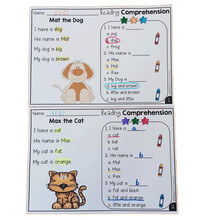 Comprehension阅读理解作业纸练习纸幼儿园学前早教教具小学英语网课补习作业布置启蒙训练教材 20张A4作业纸