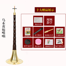乌木红木唢呐成人儿童初学者全乐器D调民族演奏乐器 乌木D调黄碗+十种礼品