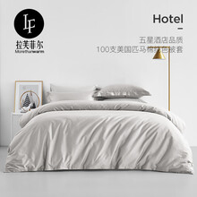 拉芙菲尔 100支匹马棉被套单件纯色双人200x230纯棉单人 浅灰 被套单件:220*240cm