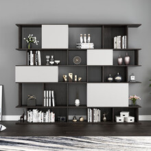 书柜书架一体北欧简约现代置物柜收纳柜格子储物架小户型自由组合 【1.8米书柜】