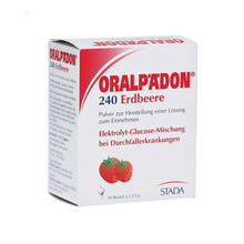 【JD物流】Oralpaedon德国电解质水Stada 240婴幼儿童宝宝发热运动夏季出行 补充体能 2盒装 草莓味 10包X5.2g/盒 德国直邮原装进口