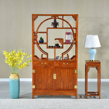 苏汀小镇红木家具非洲花梨（学名：刺猬紫檀）圆形博古架实木新中式展示柜多宝阁隔断柜置物架古董架陈列柜O 单个：长106*宽36*高198cm