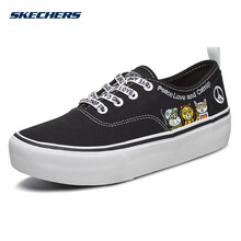 斯凯奇（Skechers）女鞋俏皮萌趣图案印花休闲鞋板鞋帆布鞋33280 黑色/BLK 38
