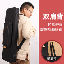 双肩竹笛子萧包加厚抗寒防裂可放曲谱A4文件夹7支装牛津布防泼水金川匠心制作笛箫包萧盒jinchuan 黑色双肩包5只装79厘米长