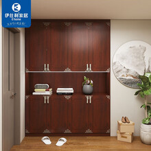 伊仕利衣柜EASILY-全屋定制-新中式鞋柜定制-半开放结构设计-入户到顶鞋柜（预约金）