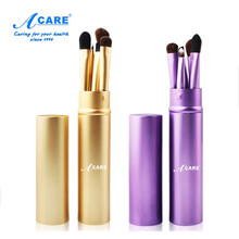 阿嚓热 眼影刷5支装腮红刷散粉刷迷你便携化妆刷子套装带收纳筒 紫色+金色共2套 其它材质