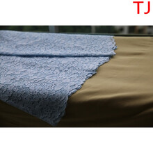 浅蓝色蕾丝布料服装面料 灰色花边镂空蕾丝连衣裙布面料 蓝色