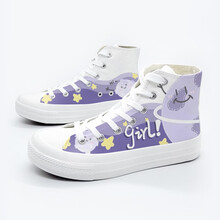 艾米与麦麦爱情记忆2021春款星球高帮情侣鞋韩版百搭学生帆布鞋女时尚个性休闲鞋潮鞋diy定制礼物鞋子 星球男生款 41男码/按平时尺码选择