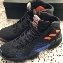 阿迪达斯 （adidas）男鞋2025春季新款运动鞋Pro Bounce 2018男子团队款实战篮球鞋 FW5744 黑/深蓝/橙色 42