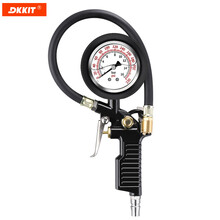 典克 DKKIT气压表胎压表高精度胎压计带充气头汽车轮胎压监测器油浸表头指针显示加气打气枪头PG1214