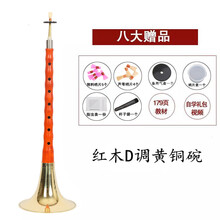 质红木乌木唢呐D调成人初学者唢呐乐器全套唢呐 红木D调黄碗+八大