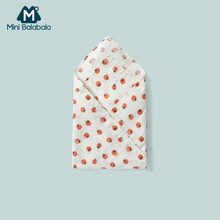 迷你巴拉巴拉婴童宝宝包巾夏季裹布抱毯襁褓盖被四季薄款 白红色调0316 110x110xm