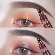 【抖音同款 第2件5折】四叉眉笔液体眉笔四头防水防汗四叉不易晕染纹眉笔画眉不易脱色自然男女 3#红棕色