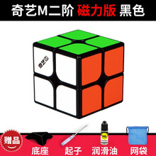 奇艺磁力魔方M系列2345阶二三四五阶金字塔魔方 专业比赛室竞速拧专用磁铁定位魔方 送教程 奇艺M磁力2阶黑色+配件包E