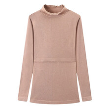 产后哺乳秋衣中高领哺乳上衣产妇喂奶衣哺乳打底衣月子服上衣德绒发热保暖衣打底衫冬季加绒保暖内衣哺乳线衣 （2036）哺乳上衣-咖色 L码