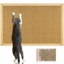 哈宝哈贝 优质剑麻猫抓垫猫抓板猫睡垫凉席加厚耐磨脚垫窝垫大号 防猫抓保护沙发猫咪磨爪玩具 60*90CM(窄布包边)