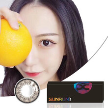 闪靓夏日荧光年抛2片装14.4mm大直径混血度数美瞳女隐形眼镜 夏日荧光黑（2片装只送伴侣盒） 0度数