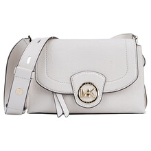 迈克·科尔斯（MICHAEL KORS） MK女包 专柜款BOWERY系列牛皮革米白色单肩斜挎包 32S0GBOC8L LT CREAM