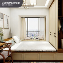 佰怡家飘窗榻榻米床衣柜一体小户型卧室简约中式全屋整体家具定制 预定金