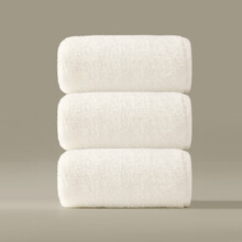 amarelle日本进口工艺毛巾非纯棉洗脸家用婴儿宝宝柔软吸水儿童 米白3条