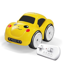 儿童玩具小汽车魔术手控车智能遥控感应跟随画线轨迹特技车迷你版可充电男孩女孩礼物电动嘟嘟车1-2-3岁 黄色【充电款】【智能感应遥控】【跟随巡线】