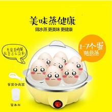 迷你煮蛋器蒸蛋器自动断电防干烧可煮7个蛋304不锈钢蒸碗  公司团购 礼品采购 家用 黄色