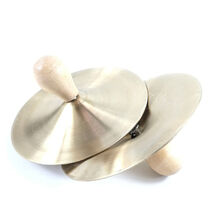 纯铜铜镲三句半套装纯铜铜锣打罗鼓小镲玩具乐器幼儿铜钹专业大擦 直径9厘米铜镲1对(带把)