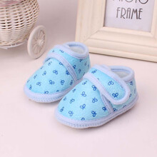 萌邦佰韵 童鞋0-1岁男女宝宝学步鞋2021年秋冬款单鞋婴儿软底布鞋子 蓝色 11码内长10.5cm