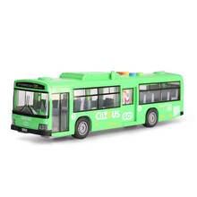 儿童公交车玩具车公共汽车双节巴士玩具仿真汽车模型男孩子大巴车3-6岁 单节巴士绿色8063