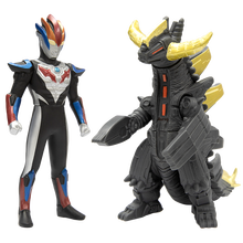 万代 奥特曼 超决战软胶系列 高约11-14厘米 奥特曼怪兽套装 儿童玩具 格罗布奥特曼VS古兰特王梅伽洛斯69016