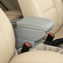 五菱宏光V扶手箱五菱荣光V中央扶手箱原装改装配件专用手扶箱汽车双层储物盒 灰色-7usb-升高-双层加厚型 2019款荣光V