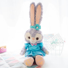 迪士尼Disney星黛露公仔黛史拉玩偶挂件骨架星黛兔可折耳毛绒小兔子娃娃 蓝色连衣裙 中号50厘米-可折耳